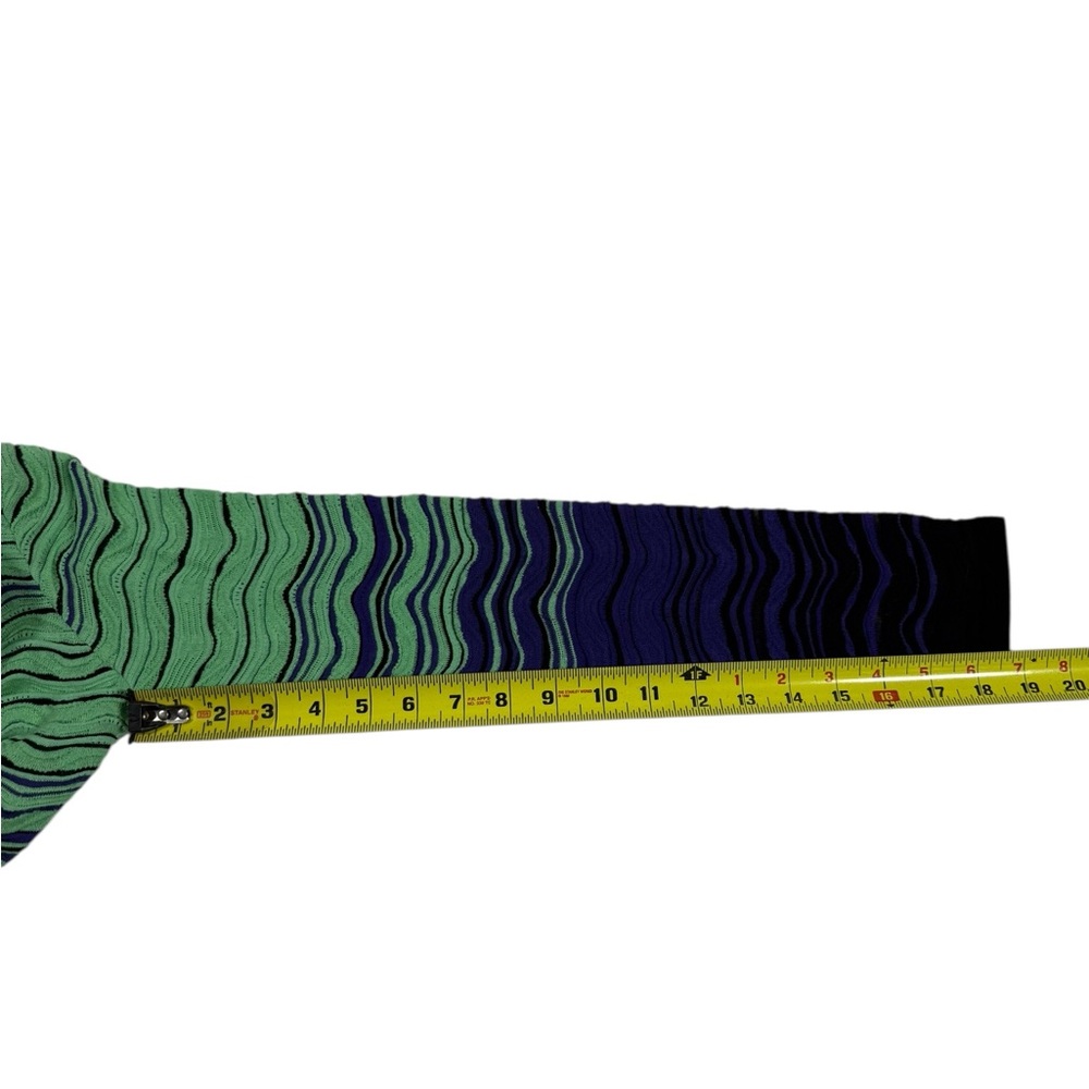 Missoni Women’s Size 8 Knit Open Front Cardigan Green Purple Wavy Stripe Italy - Picture 5 of 8
